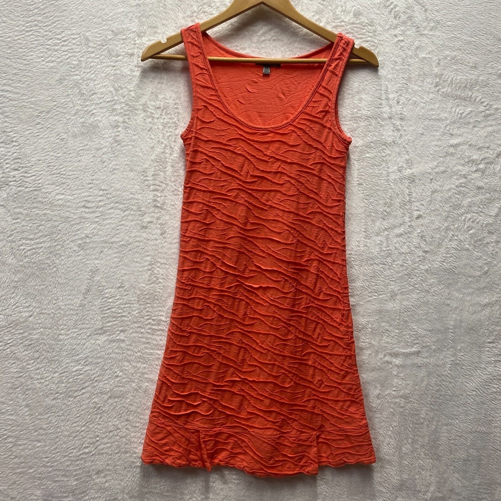 Horny Toad Textured Tank Dress XS Dark Peach Knit Cotton Sleeveless Pullover
